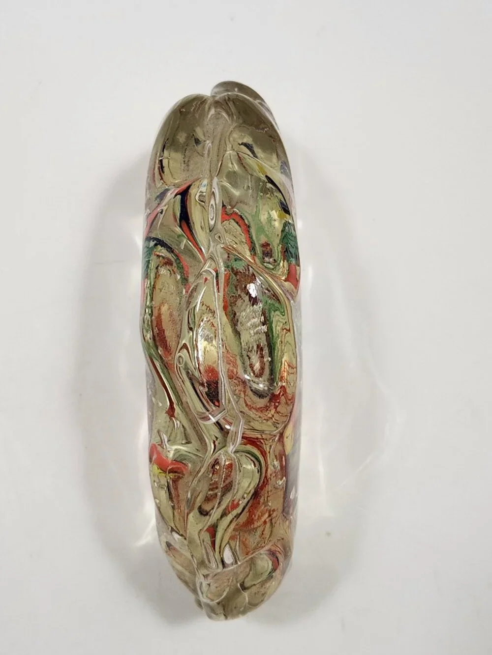Vintage Signed Murano Glass Aquarium 6-Fish Sculpture Wave Molded Label #7726